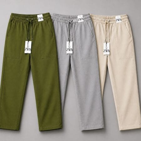 Remi Cotton Trouser Combo - Olive Green, Grey & Beige( 3pcs combo )