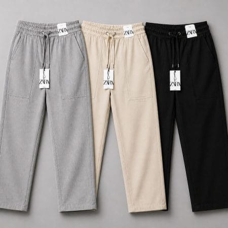 Remi Cotton Trouser Combo - Grey, Beige & Black( 3pcs combo )