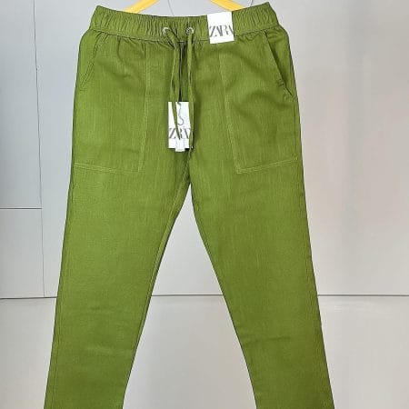 Remi Cotton Trouser (1 Pc) - Olive Green