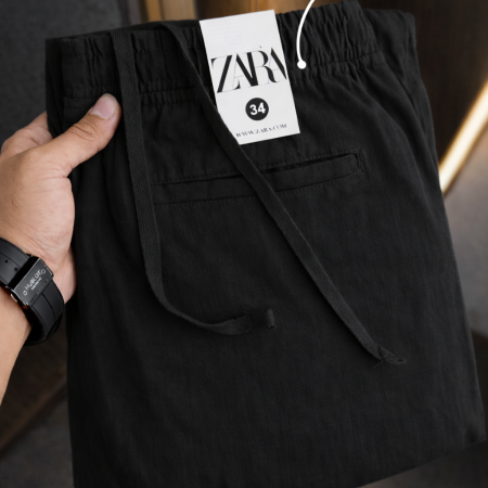 Summer Best Remi Cotton Trouser- Midnight Black